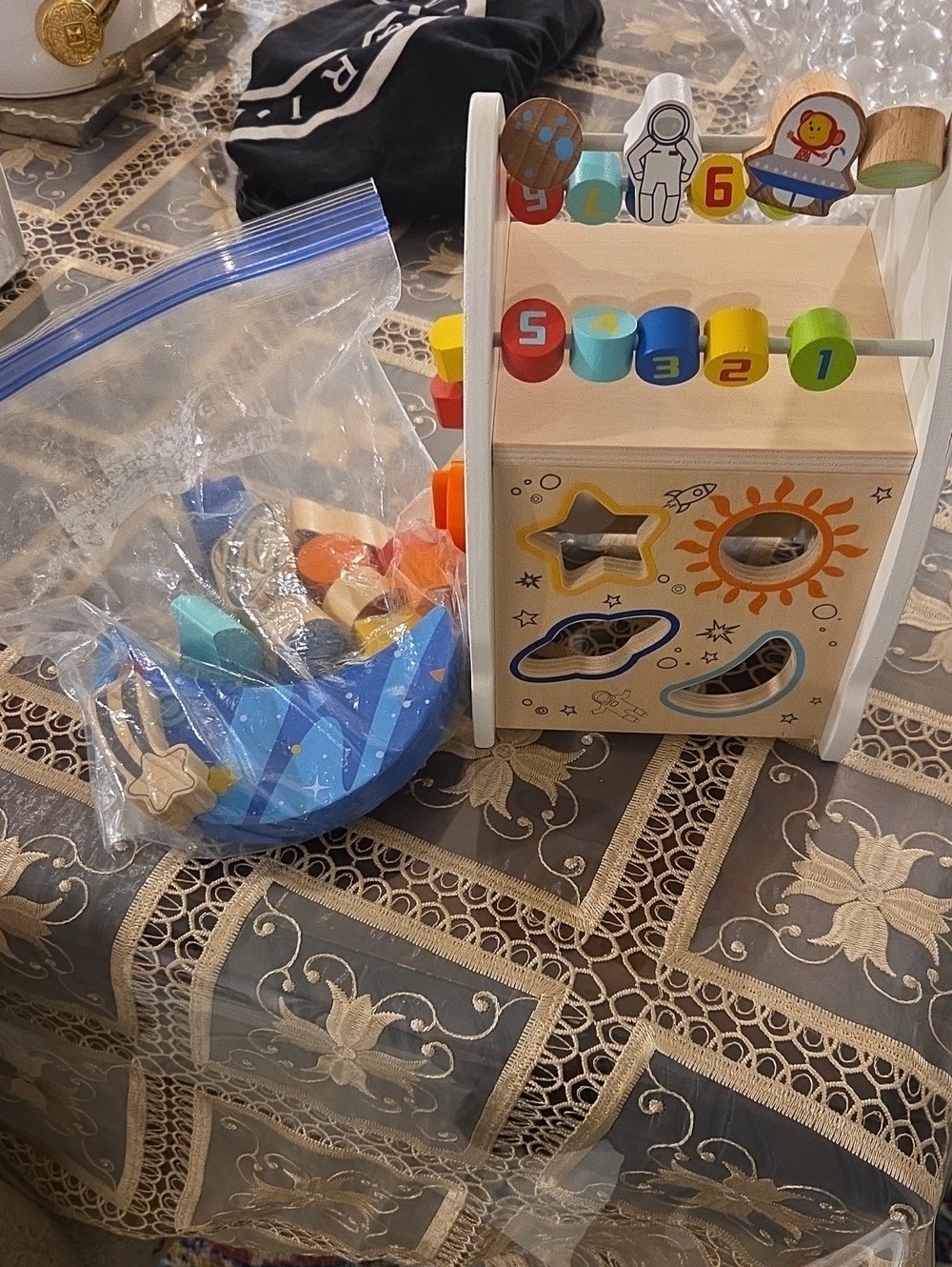 Imagimarium Wooden Space Activity Cube for Kids - Multicolor